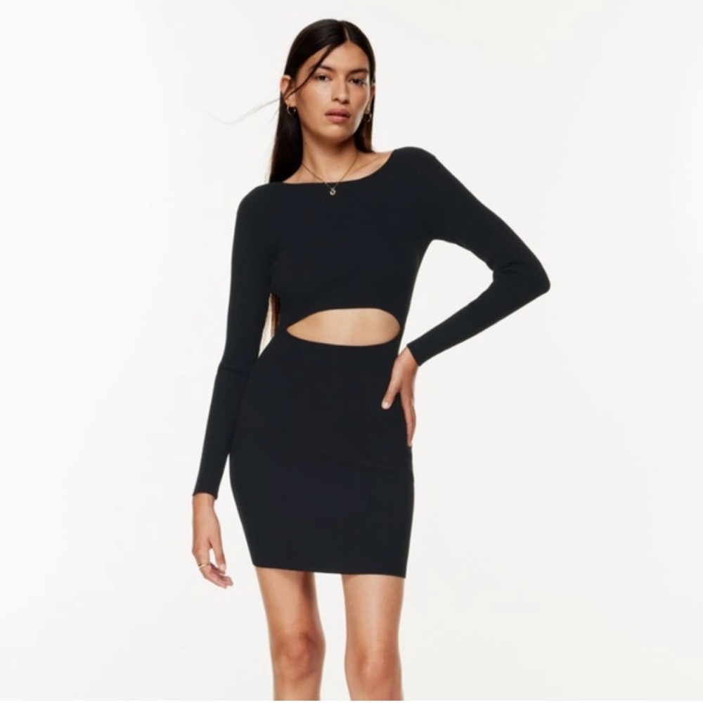 Wilfred knit cut out mini dress
